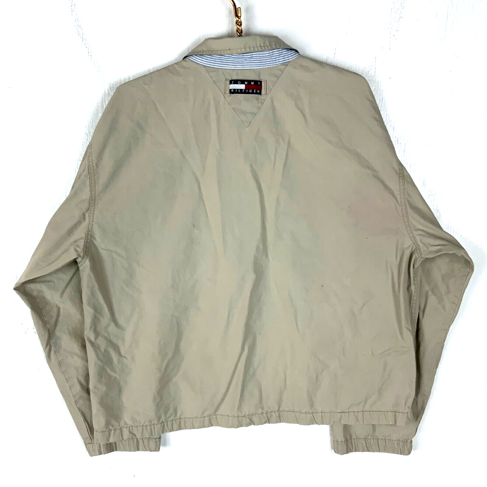 Vintage Tommy Hilfiger Harrington Jacket Large Beige Full Zip 90s