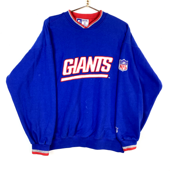 Vintage New York Giants Starter Sweatshirt Size Large Blue Nfl Spellout