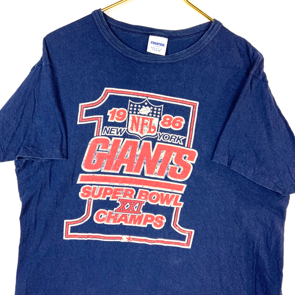 Vintage New York Giants Starter T-shirt Large Nfl 1986 Super Bowl XXI Champs 80s