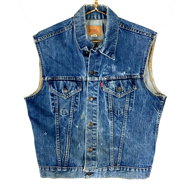 Vintage Levi’s Denim Jean Jacket Size 42 Blue Medium Wash Chopped Usa 1970s