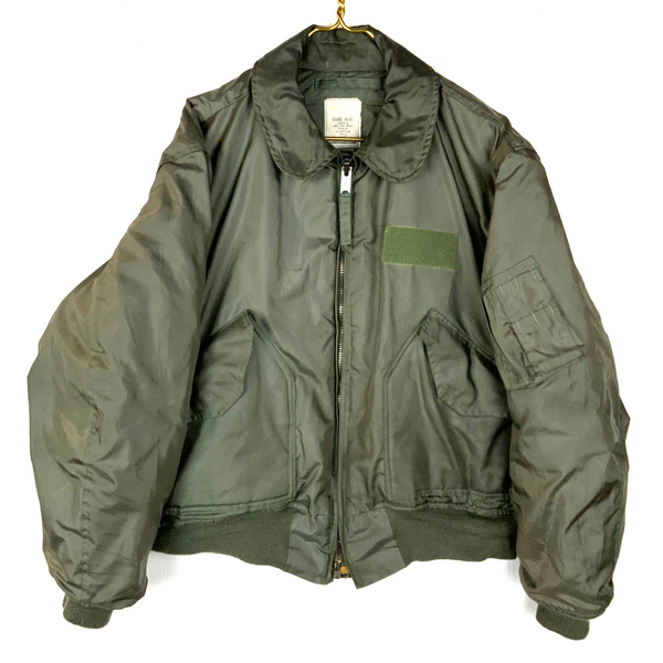 Vintage Us Army Cwu 45/p Flyers Bomber Jacket Size XL Green Full Zip 1989