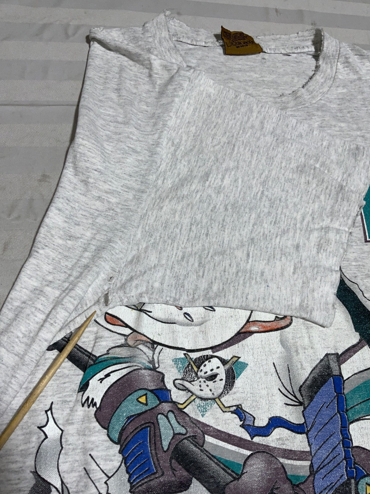 Vintage Anaheim Mighty Ducks Nutmeg T-Shirt Large Made Usa Nhl Breakthrough 90s