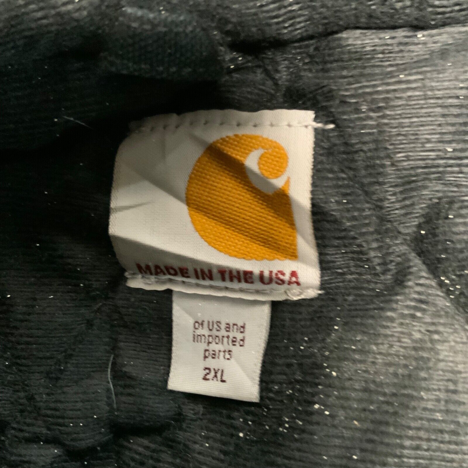 Carhartt Quilt Lined Jacket 2XL Black Full Zip Hooded Workwear