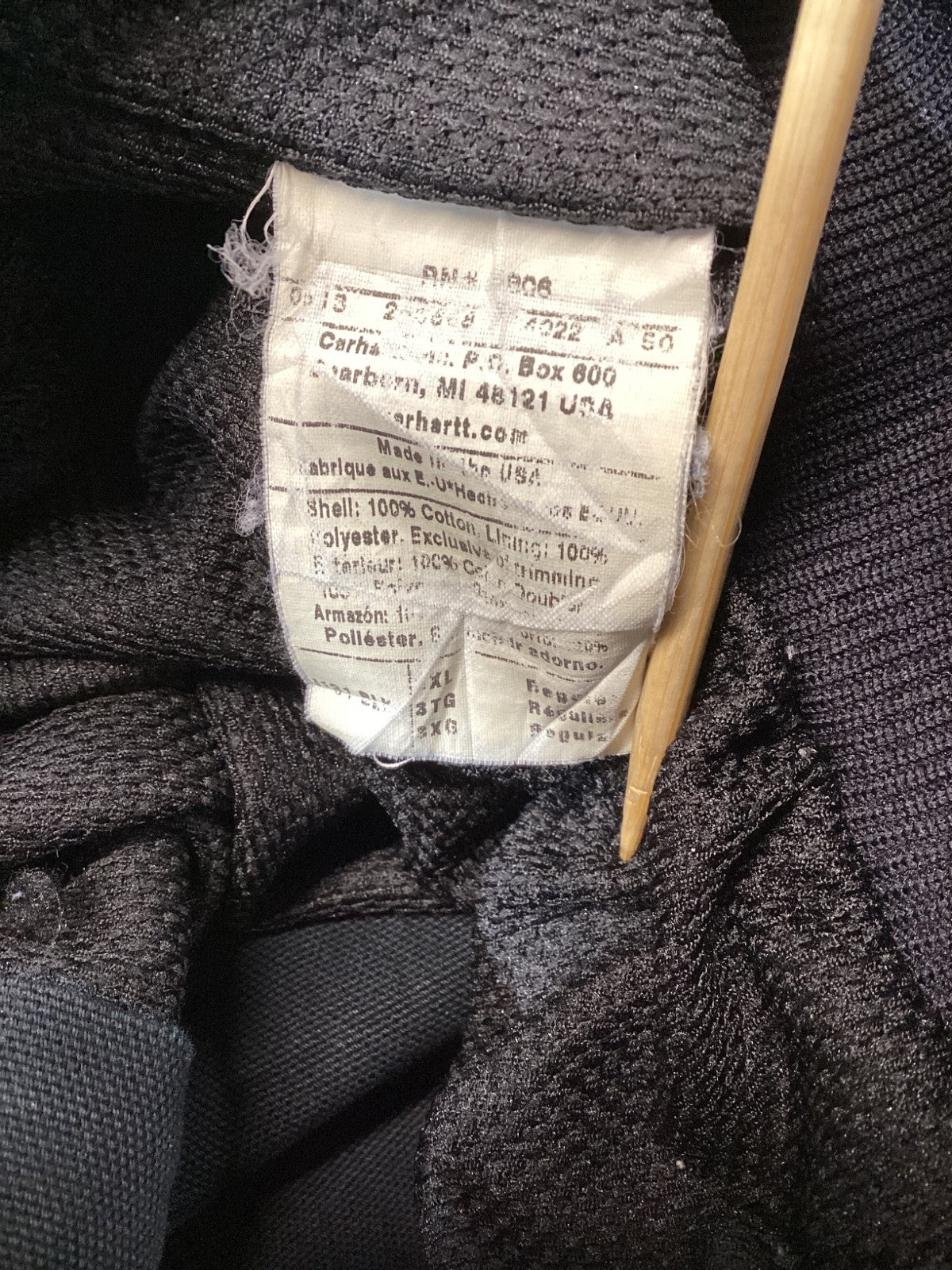 Carhartt Active Canvas Hoodie Bomber Jacket Size 3XL Black J131 BLK Made In Usa