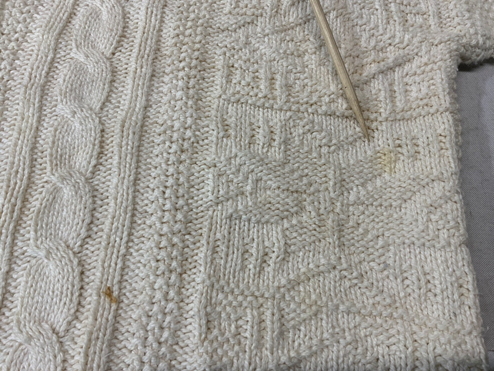 Vintage L.L. Bean Cable Knit Sweater Women’s Medium White Cardigan 90s