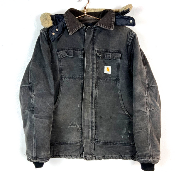 Vintage Carhartt Arctic Jacket Large Black Full Zip Quilt Lined Workwear