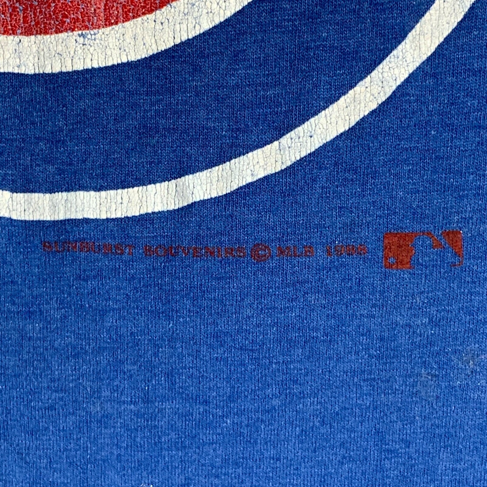 Vintage Chicago Cubs T-shirt XL Blue Made Usa Single Stitch 1988 Mlb 80s