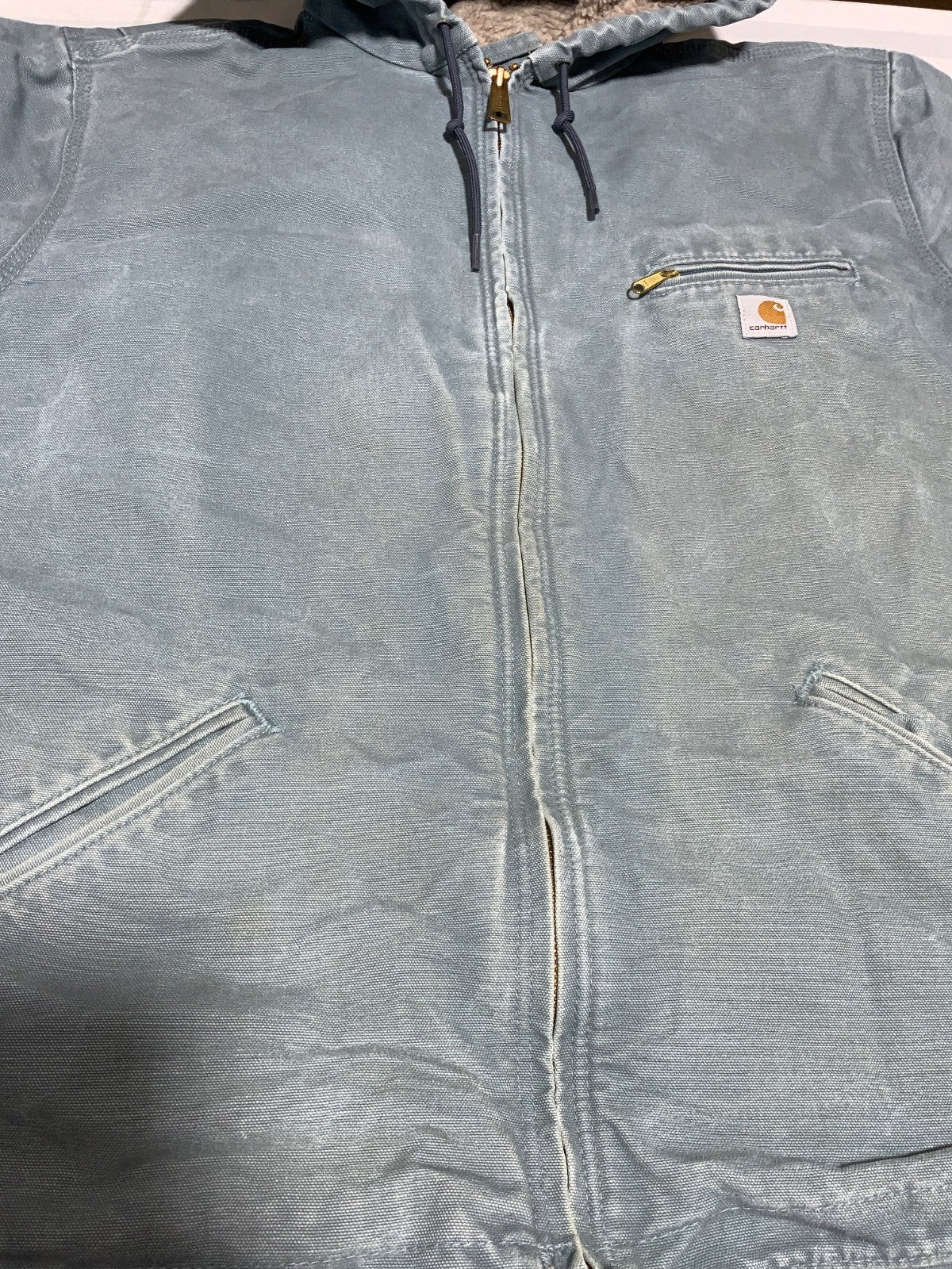 Carhartt Sierra Jacket Women’s 2XL Blue Hooded Full Zip Sherpa Lined Work Wear