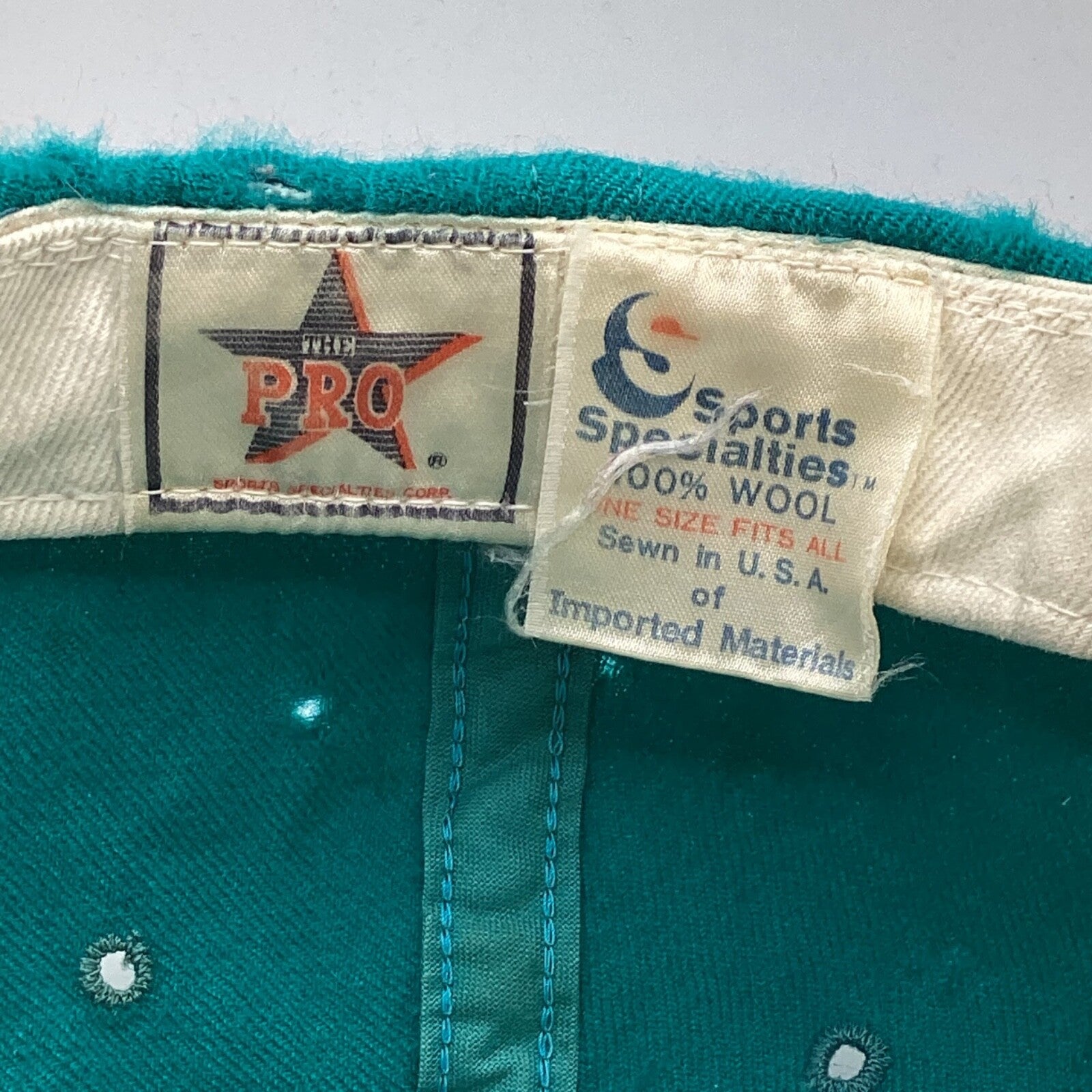 Vintage Miami Dolphins Sports Specialties Script SnapBack Hat Cap Nfl Usa Wool
