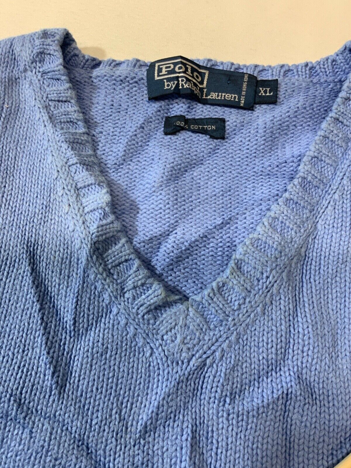 Vintage Polo Ralph Lauren Knit Sweater Vest XL Purple V-neck