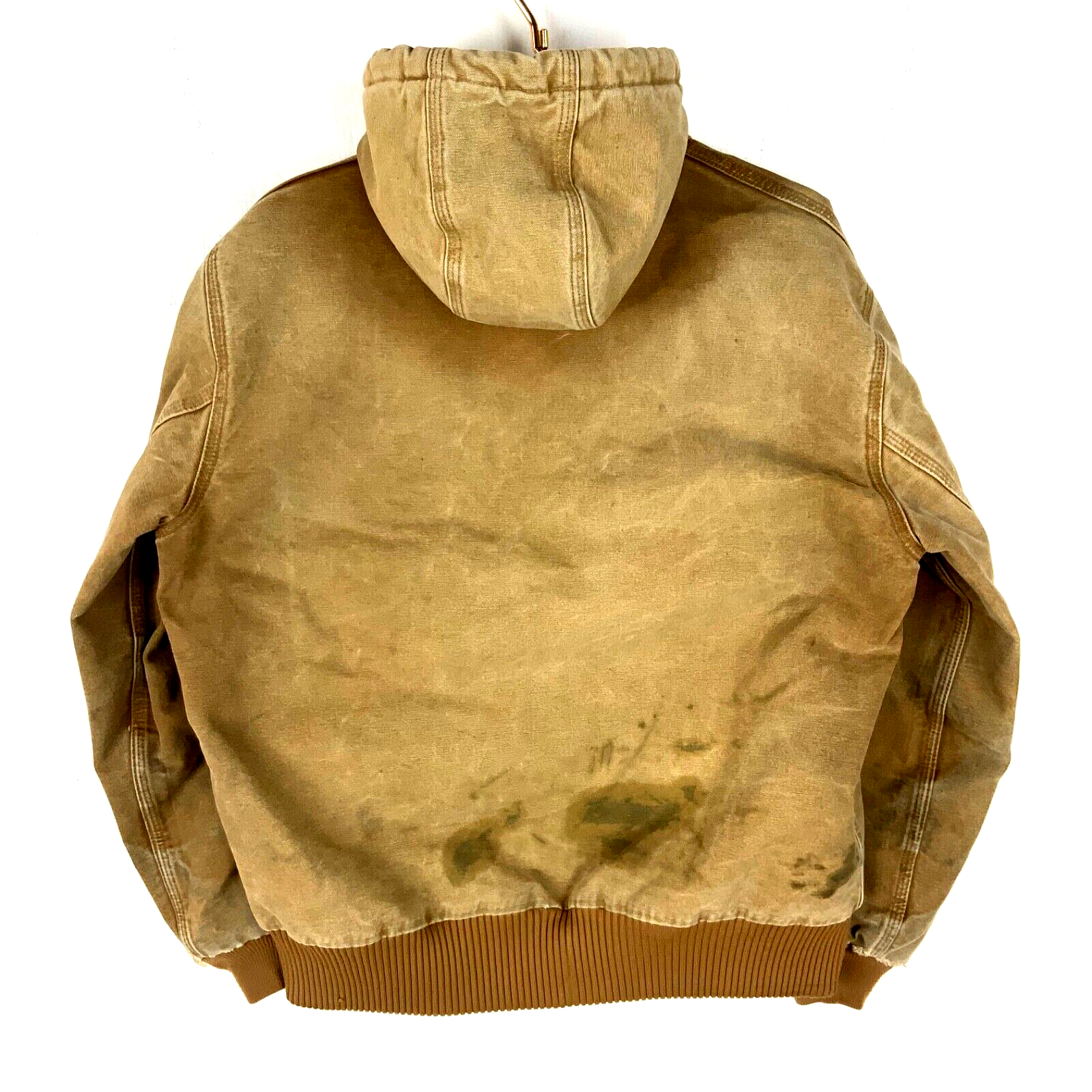 Carhartt Duck Jacket Medium Brown Full Zip Quilted Workwear