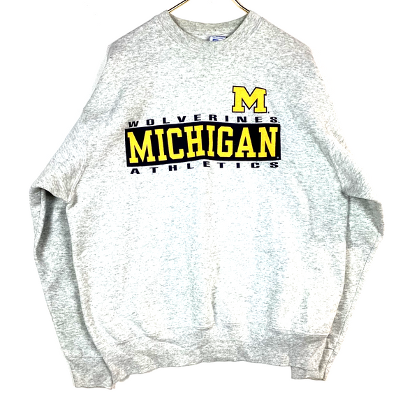 Vintage Michigan Wolverines Sweatshirt Crewneck Size XL Gray Made In Usa Ncaa