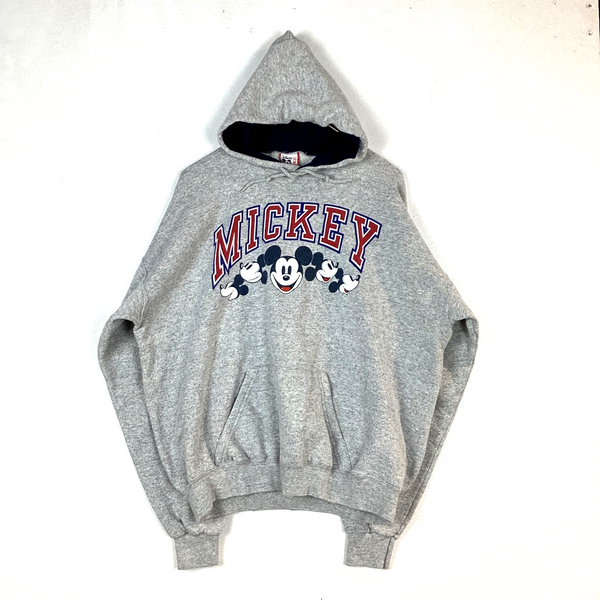 Vintage Disney Mickey Mouse Sweatshirt Hoodie Size XL Gray Made In Usa