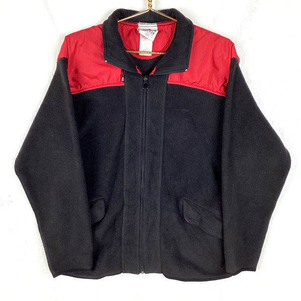 Vintage Adidas Fleece Sweater Jacket Size XL Black Colorblock Full Zip