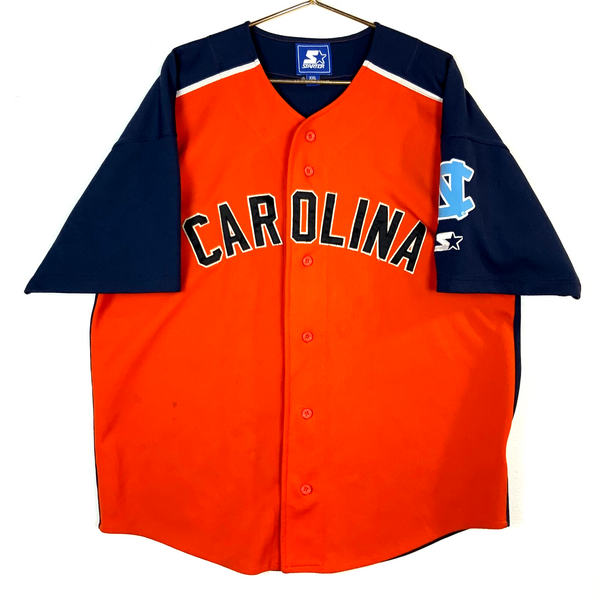 Vintage North Carolina Tar Heels Baseball Jersey 2XL Starter Orange Ncaa