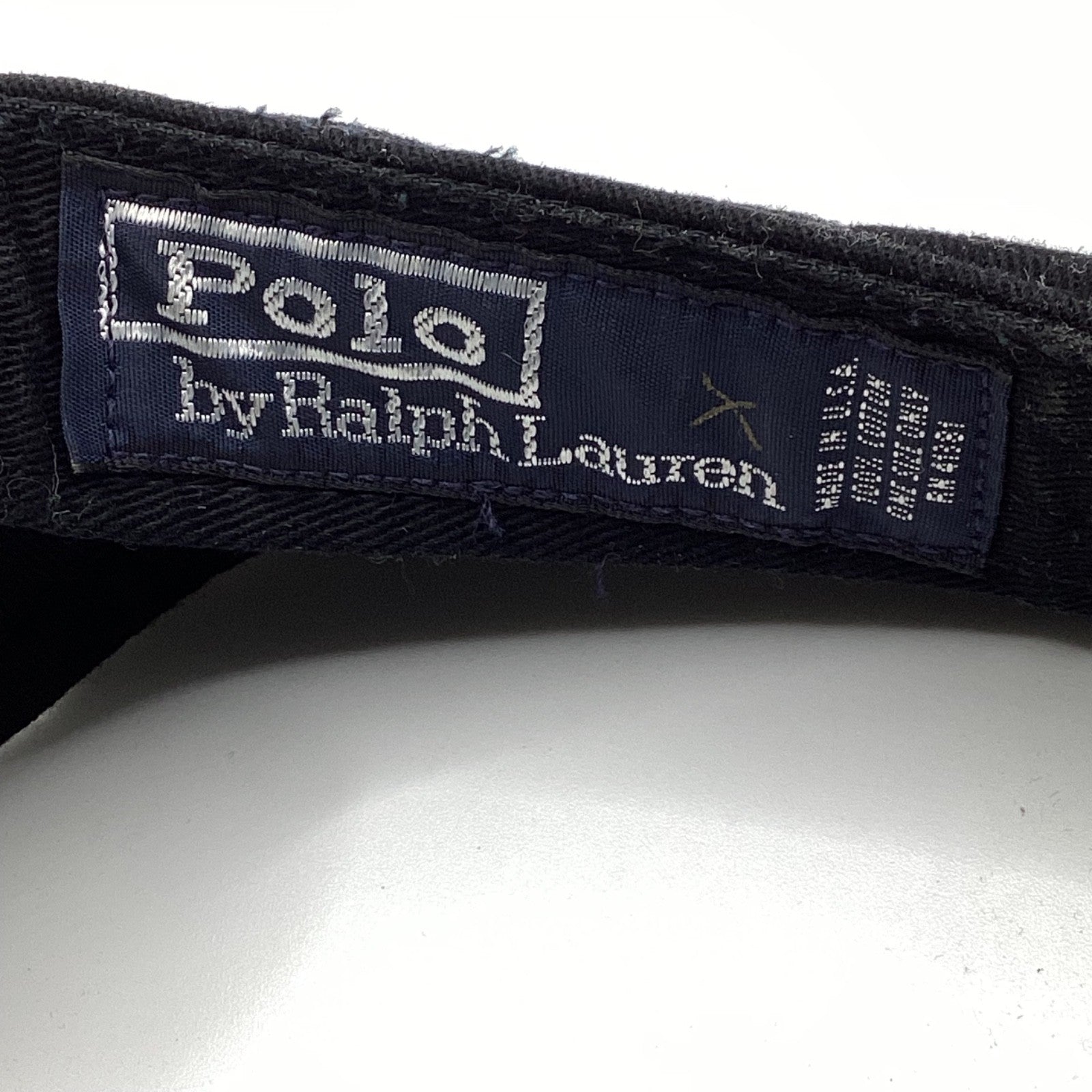 Vintage Polo Ralph Lauren Black Visor Hat Cap Adjustable Made In Usa