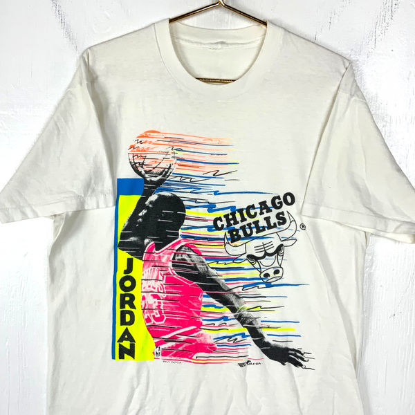 Vintage Chicago Bulls T-shirt XL White Single Stitch Nba Michael Jordan 90s