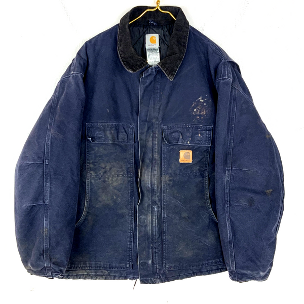 Vintage Carhartt Arctic Jacket 2XL Blue Full Zip Quilt Lined Workwear
