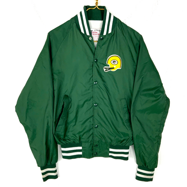 Vintage Green Bay Packers Jacket Small Bomber Made Usa Snap Button Lined Nfl 80s
