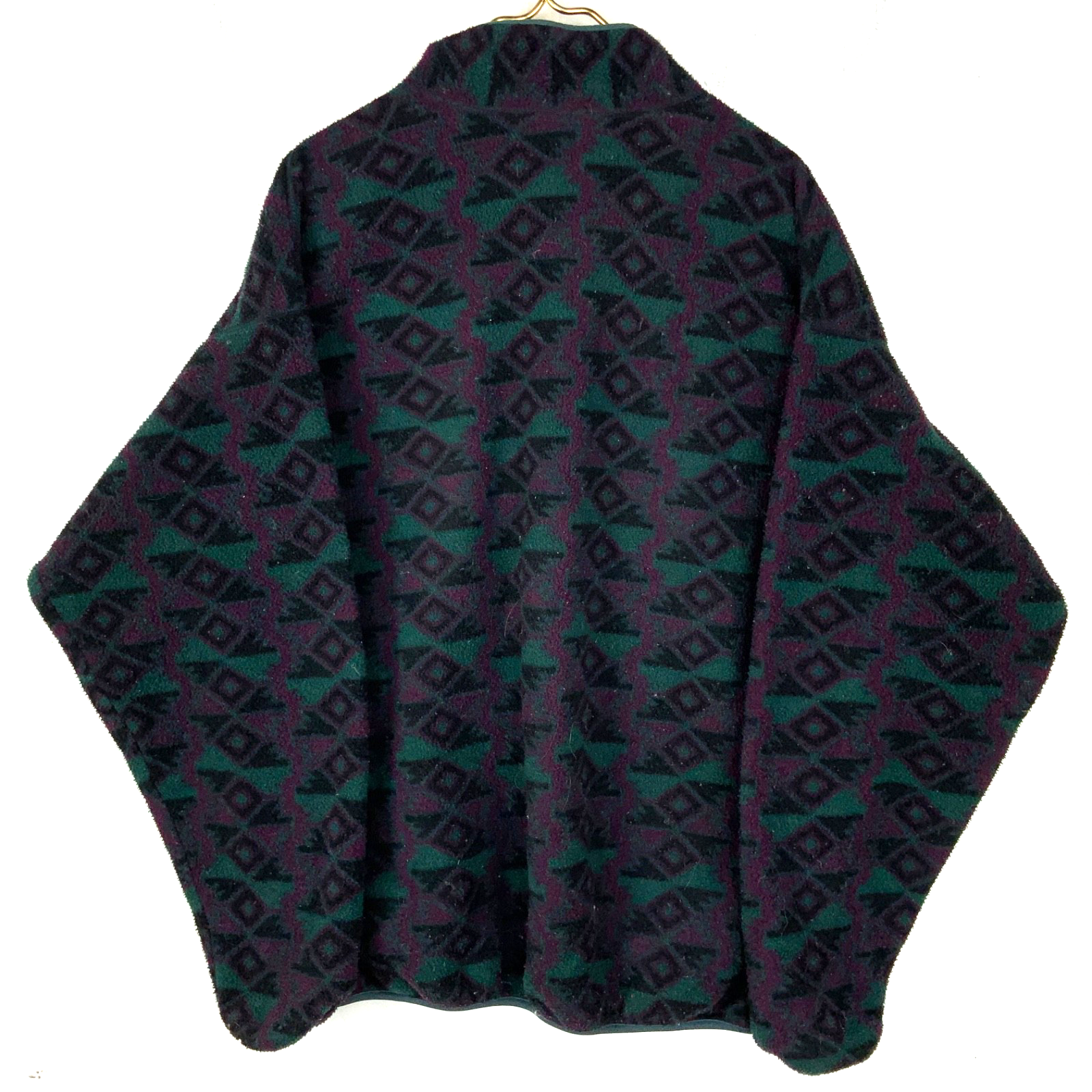 Vintage Columbia Fleece Sweater Jacket XL Purple 1/2 Zip Patterned Made Usa 90s
