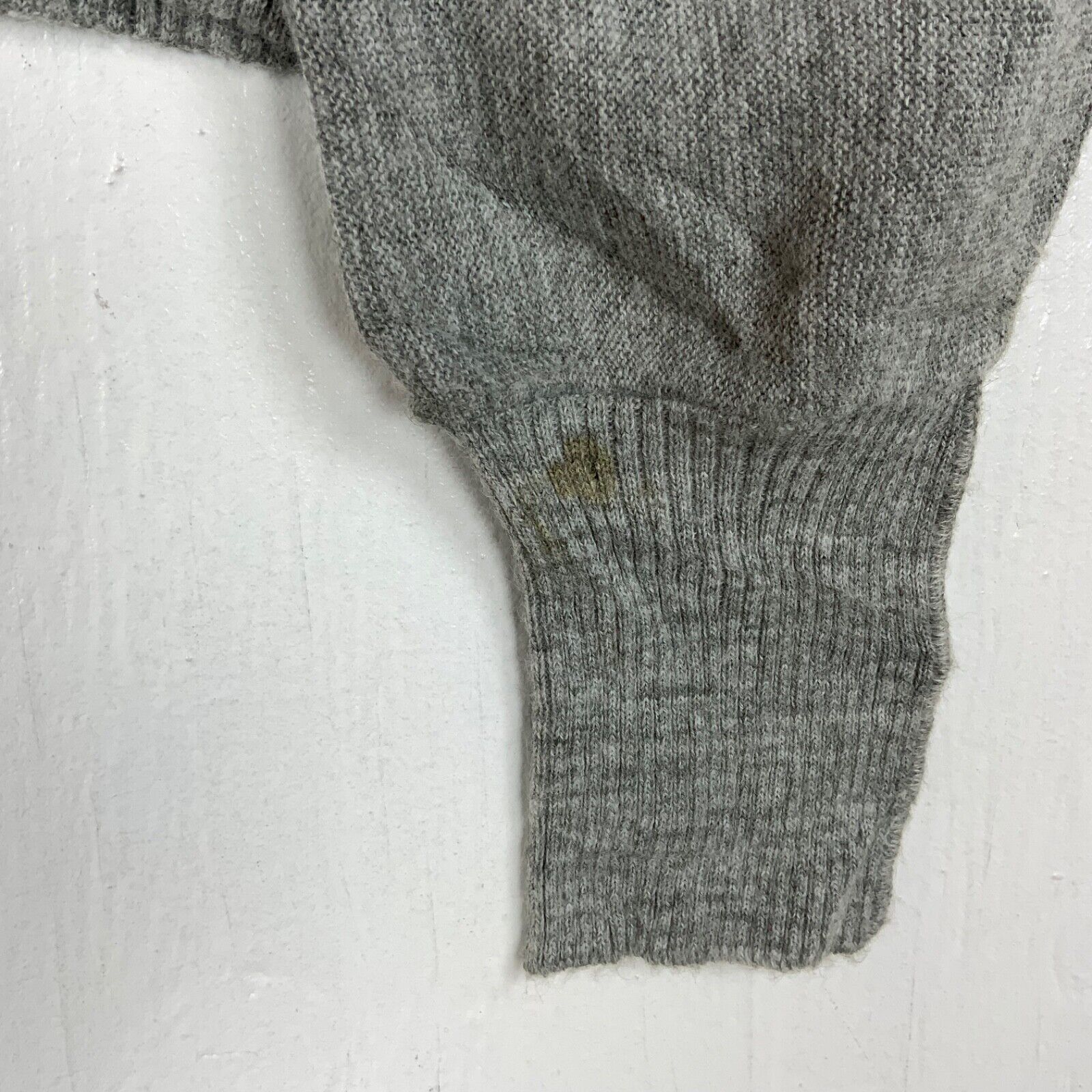 Vintage Jc Penney Knit Sweater Medium Gray Cardigan Made In Usa 1980s