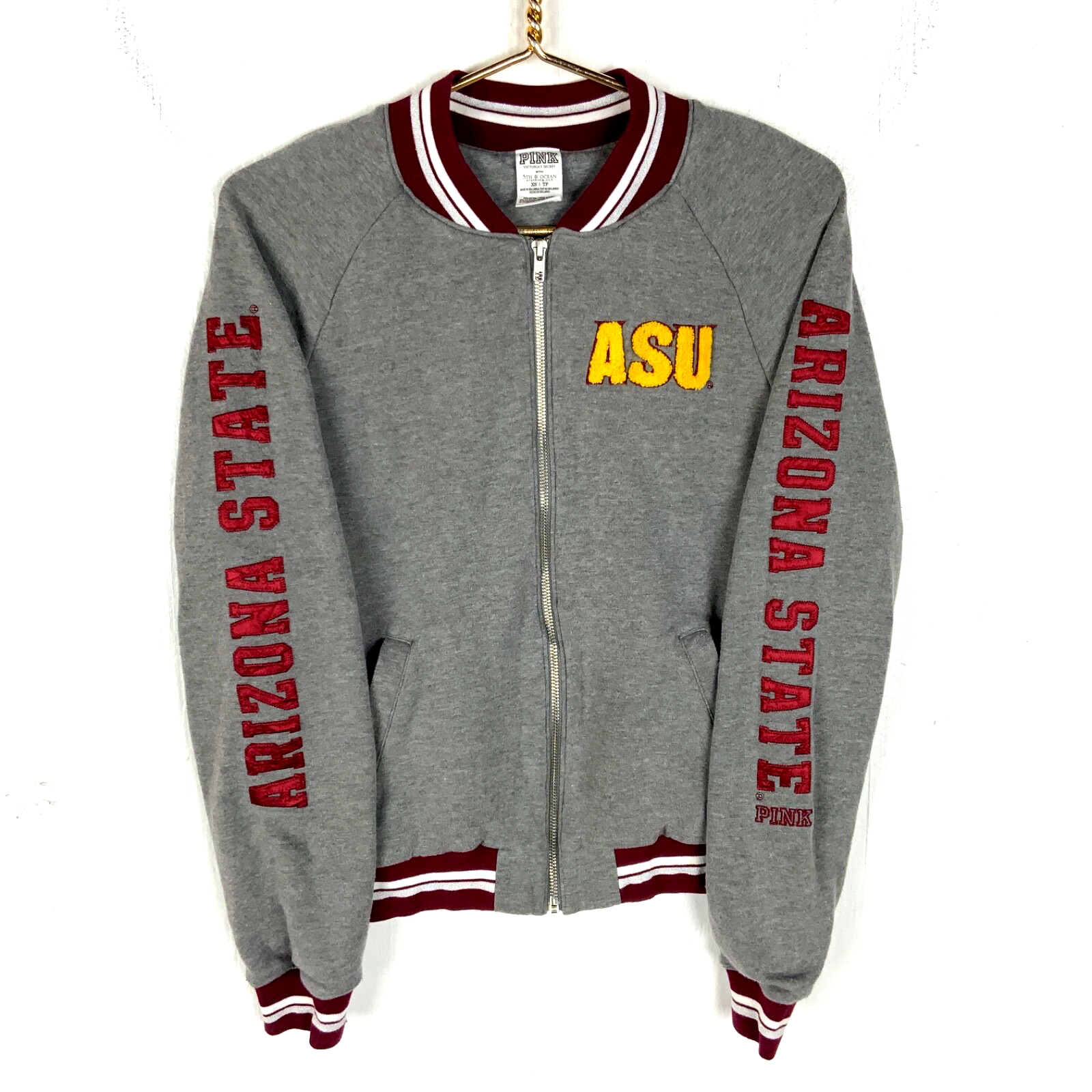 Arizona State Victoria's Secret Pink Women's Sweatshirt XS Full Zip Ncaa