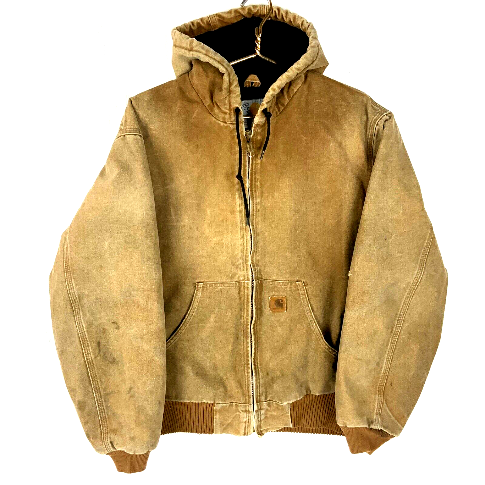 Carhartt Duck Jacket Medium Brown Full Zip Quilted Workwear