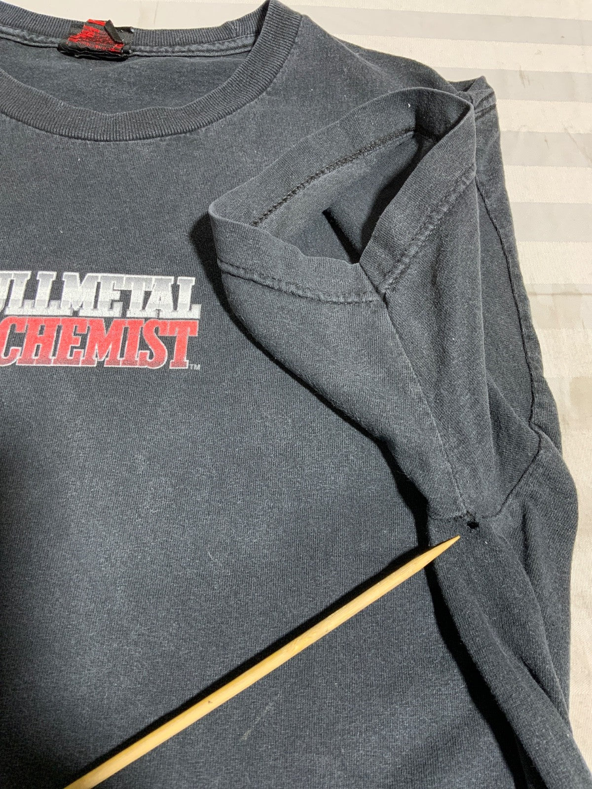 Vintage Fullmetal Alchemist T-Shirt Large Black Double Sided Anime Manga