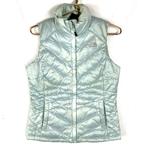 The North Face Women's 550 Down Vest Size Small Blue Full Zip Light Puffer