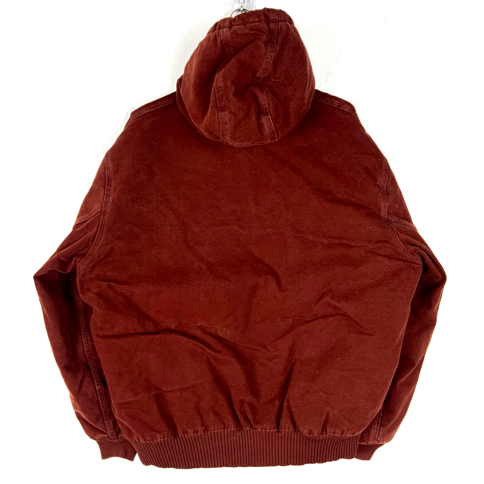 Carhartt Duck Jacket XL Red Full Zip Quilted Lined Workwear J130 Cly