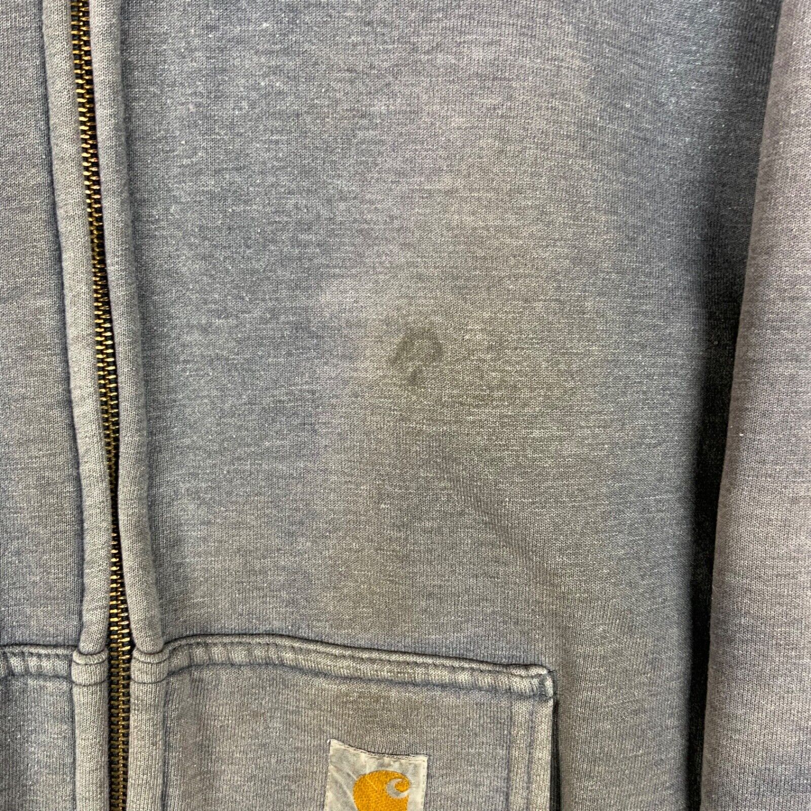 Carhartt Active Lined Sweatshirt Hoodie Jacket XL Gray Full Zip Workwear