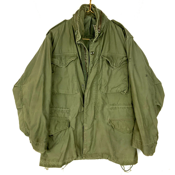 Vintage Us Army Og-107 Jacket Size Small Green Snap Button Vietnam Era 60s 70s