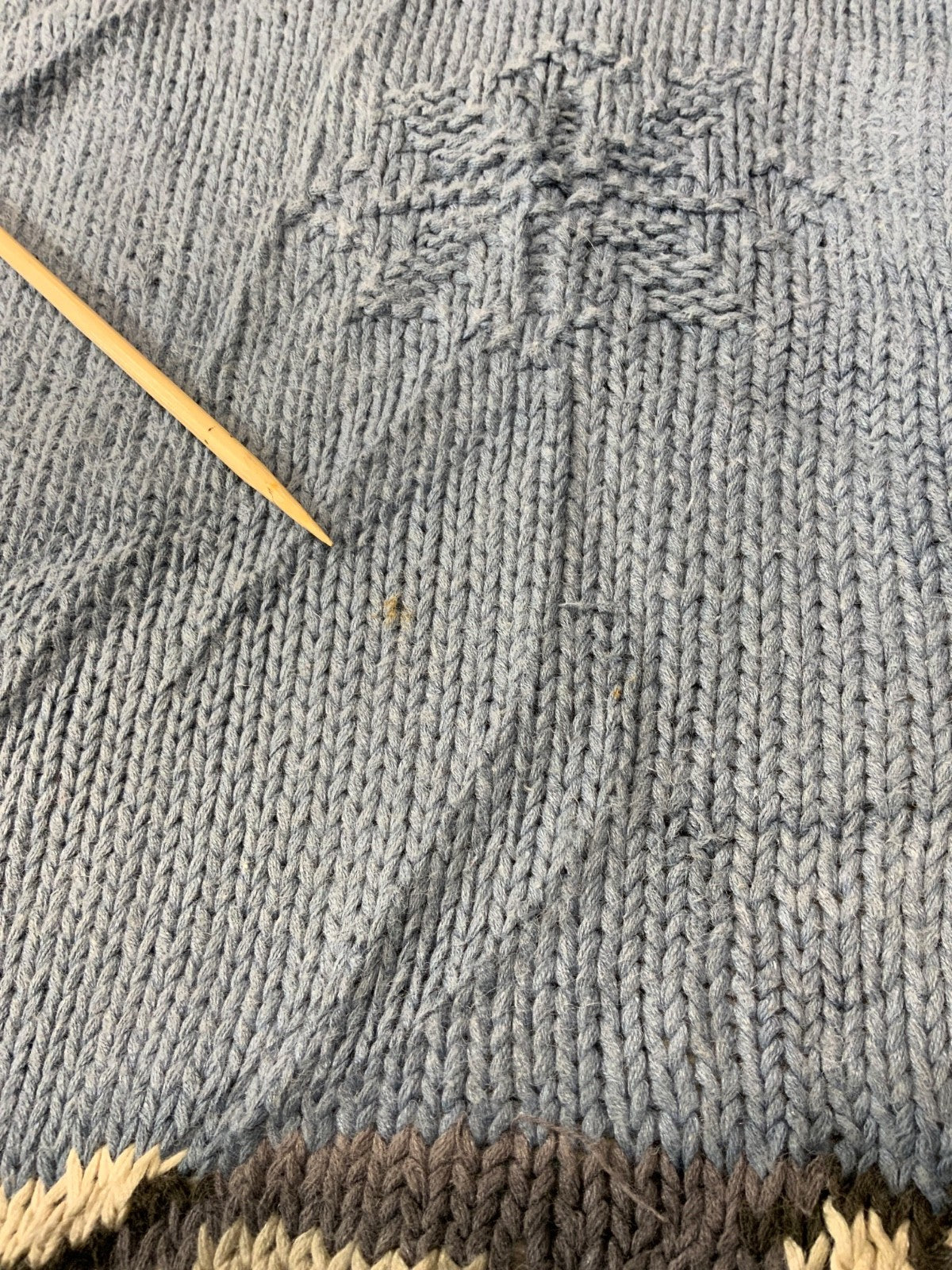 Vintage Britches Hand Knit Sweater Large Blue Crewneck Snowboard 90s