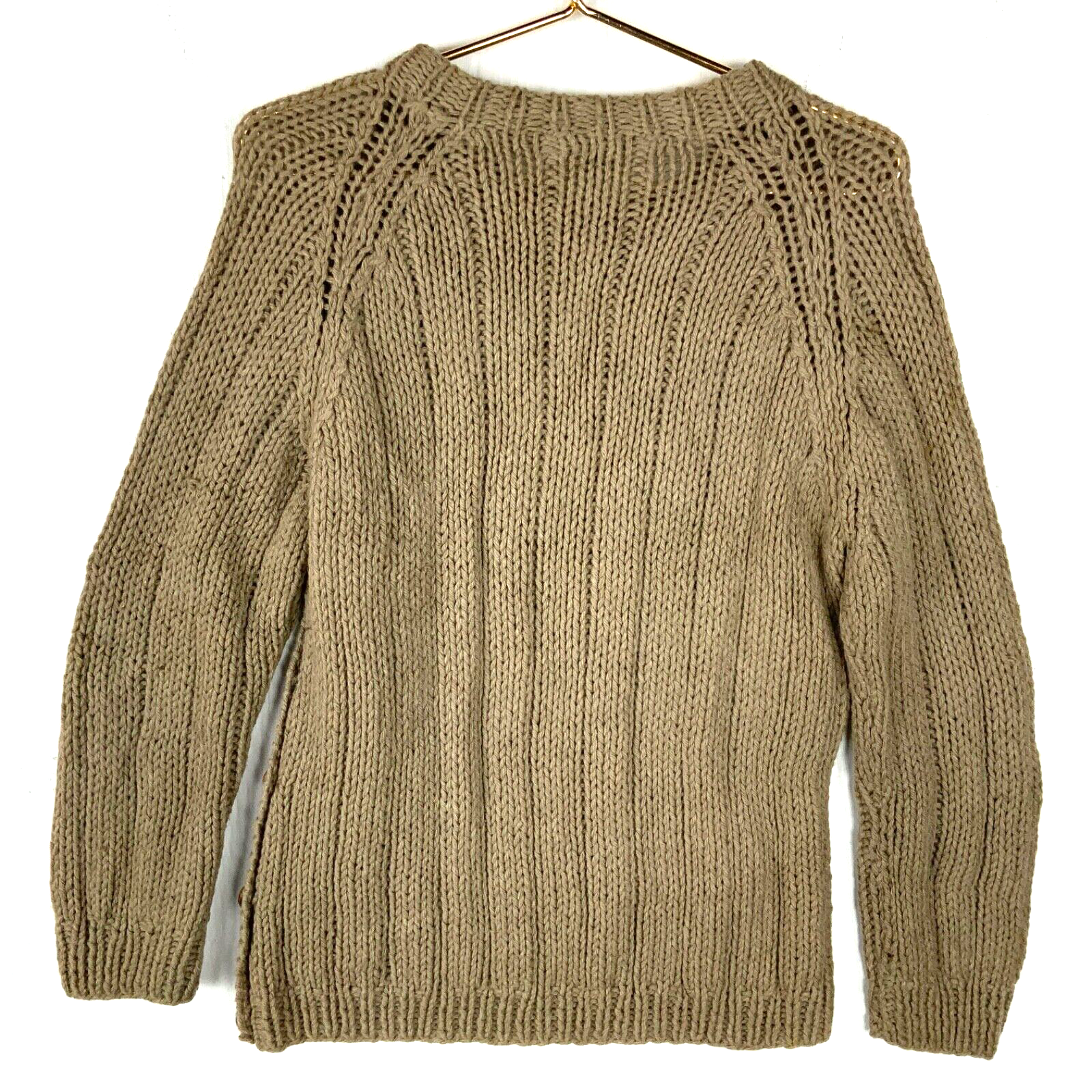 Vintage Sears Cable Knit Wool Sweater Womens Medium Made In Italy Cardigan 80s