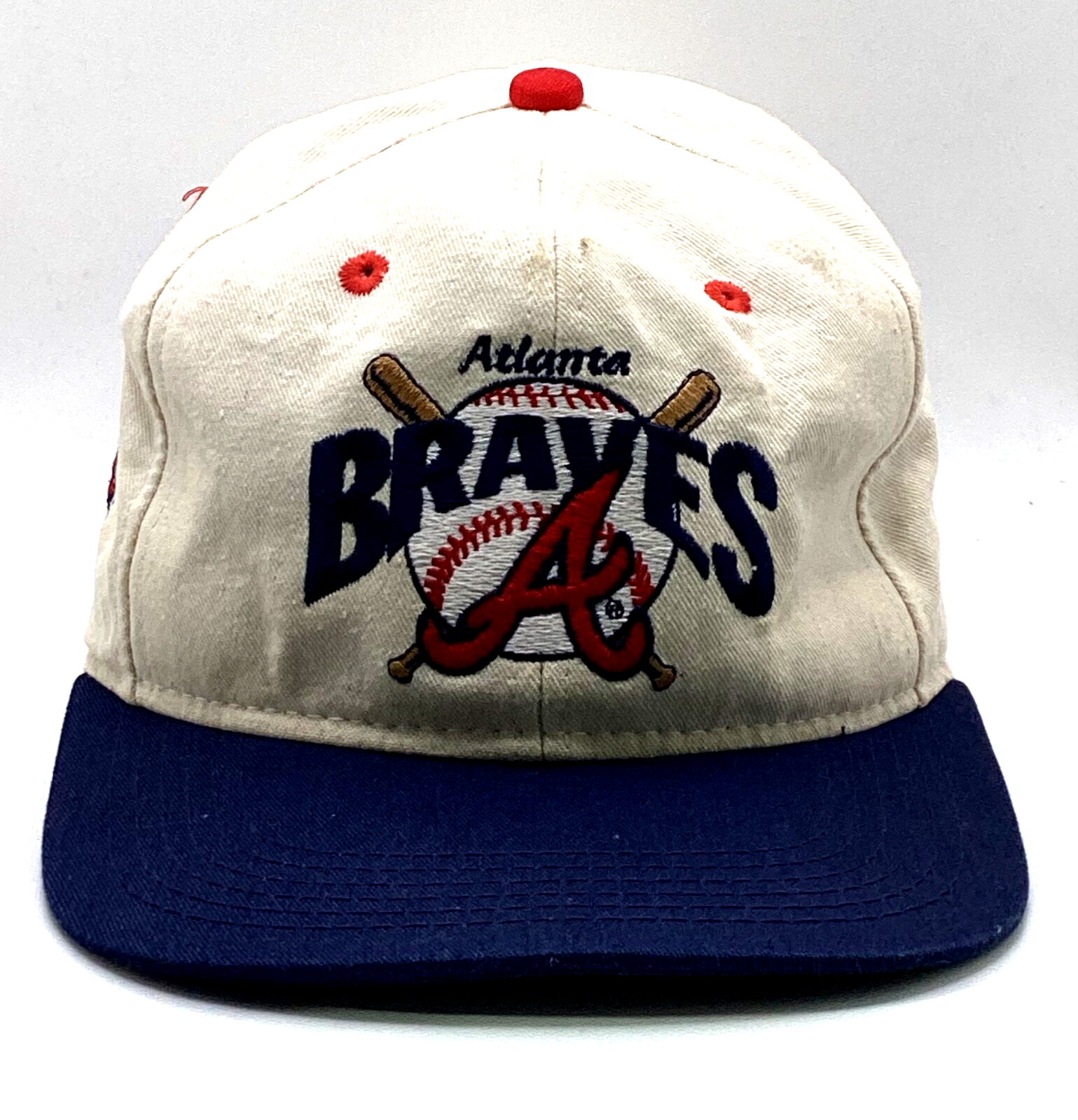 Vintage Atlanta Braves Drawstring Hat Cap Adjustable Mlb Made In Usa