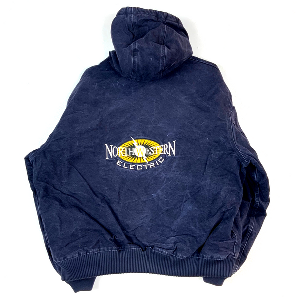 Vintage Carhartt Duck Jacket 2XL Blue Full Zip Quilted Lined