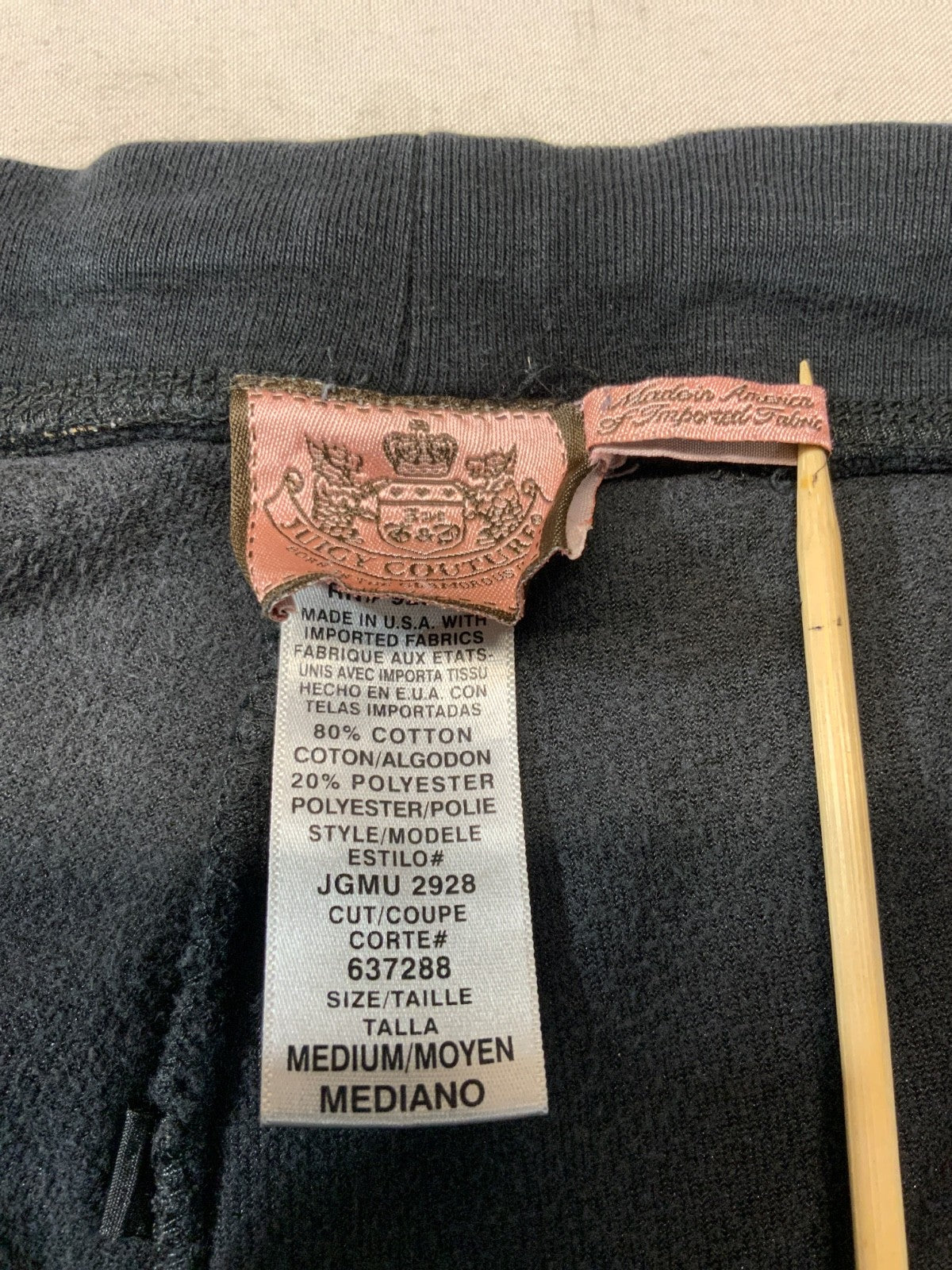 Vintage Juicy Couture Velour Women's Sweat Pants Medium Black Y2k