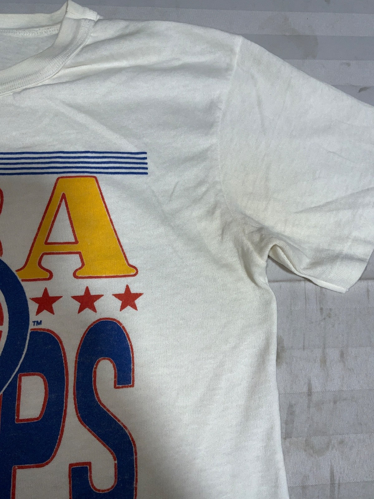 Vintage Detroit Pistons T-shirt Medium White Single Stitch 1989 Nba Champs 80s