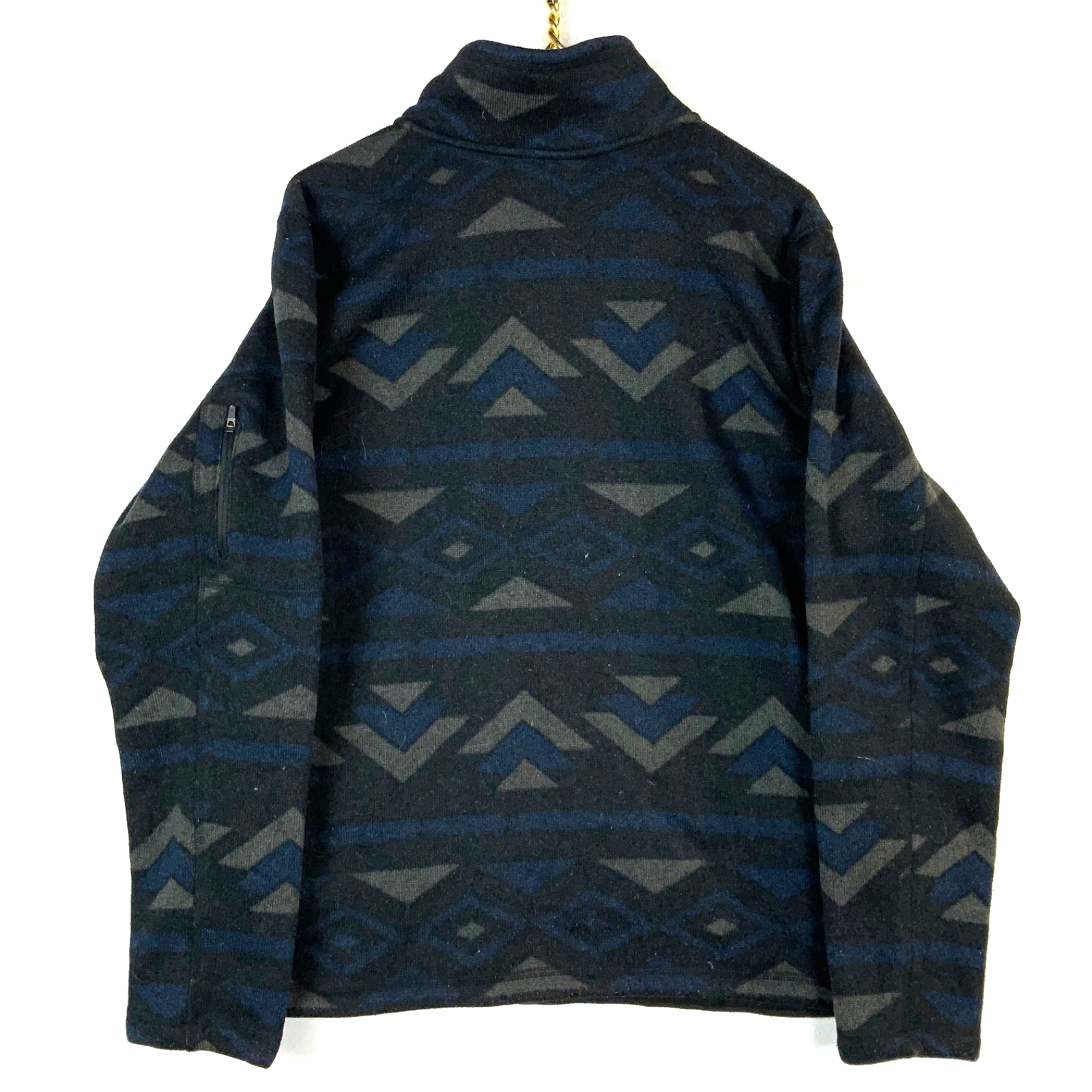 The North Face Fleece Sweater Jacket Large Black Half Zip Argyle