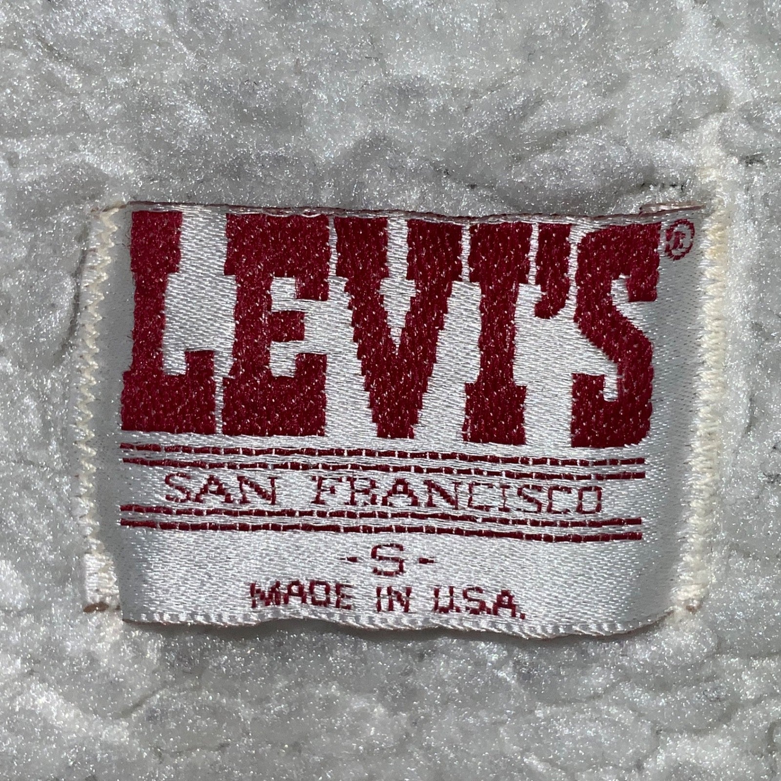 Vintage Levi’s Denim Jean Jacket Small Made Usa Snap Button Sherpa Lined Usa 80s
