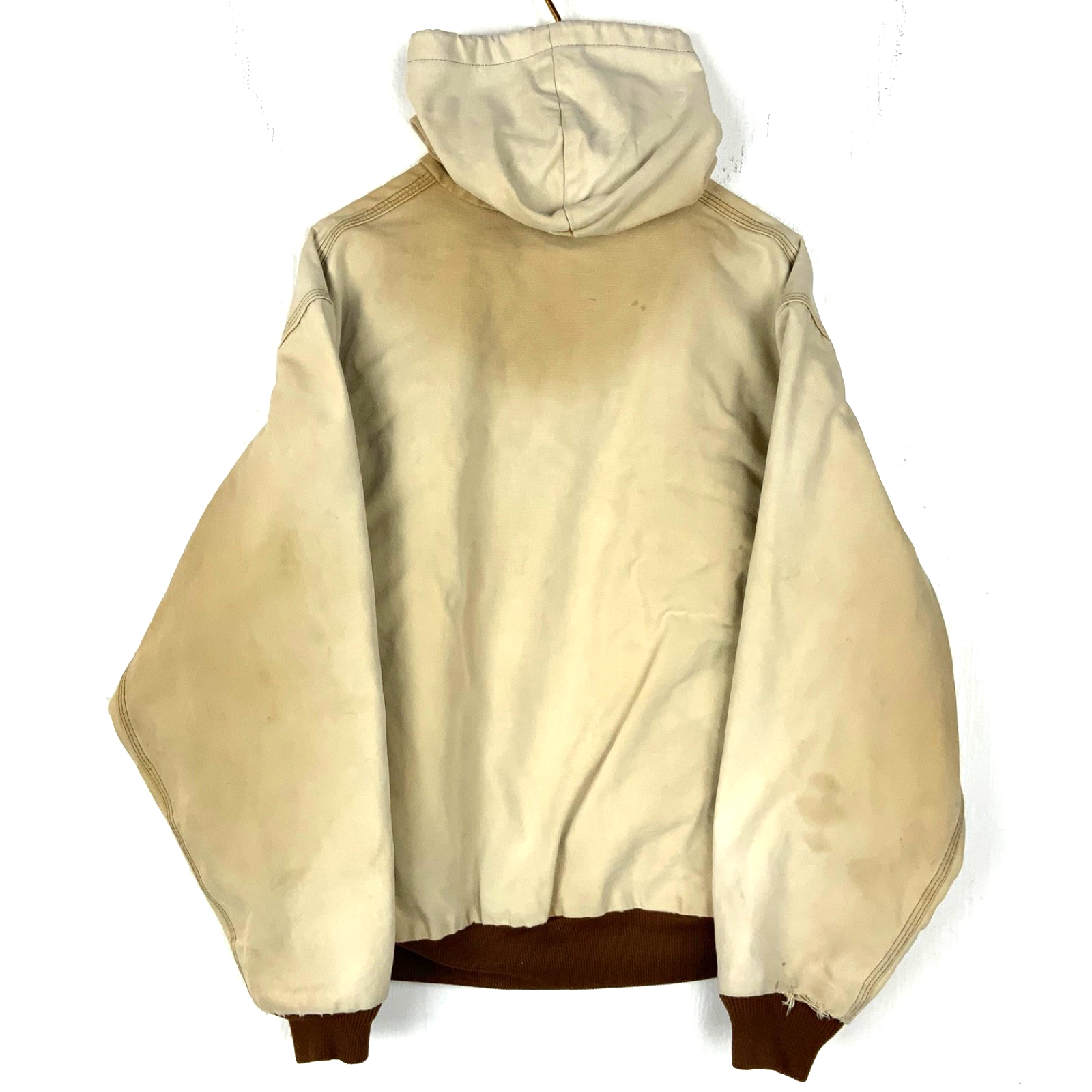 Vintage Carhartt Jacket XL Brown Hooded Full Zip Active Lined Work Wear 90s