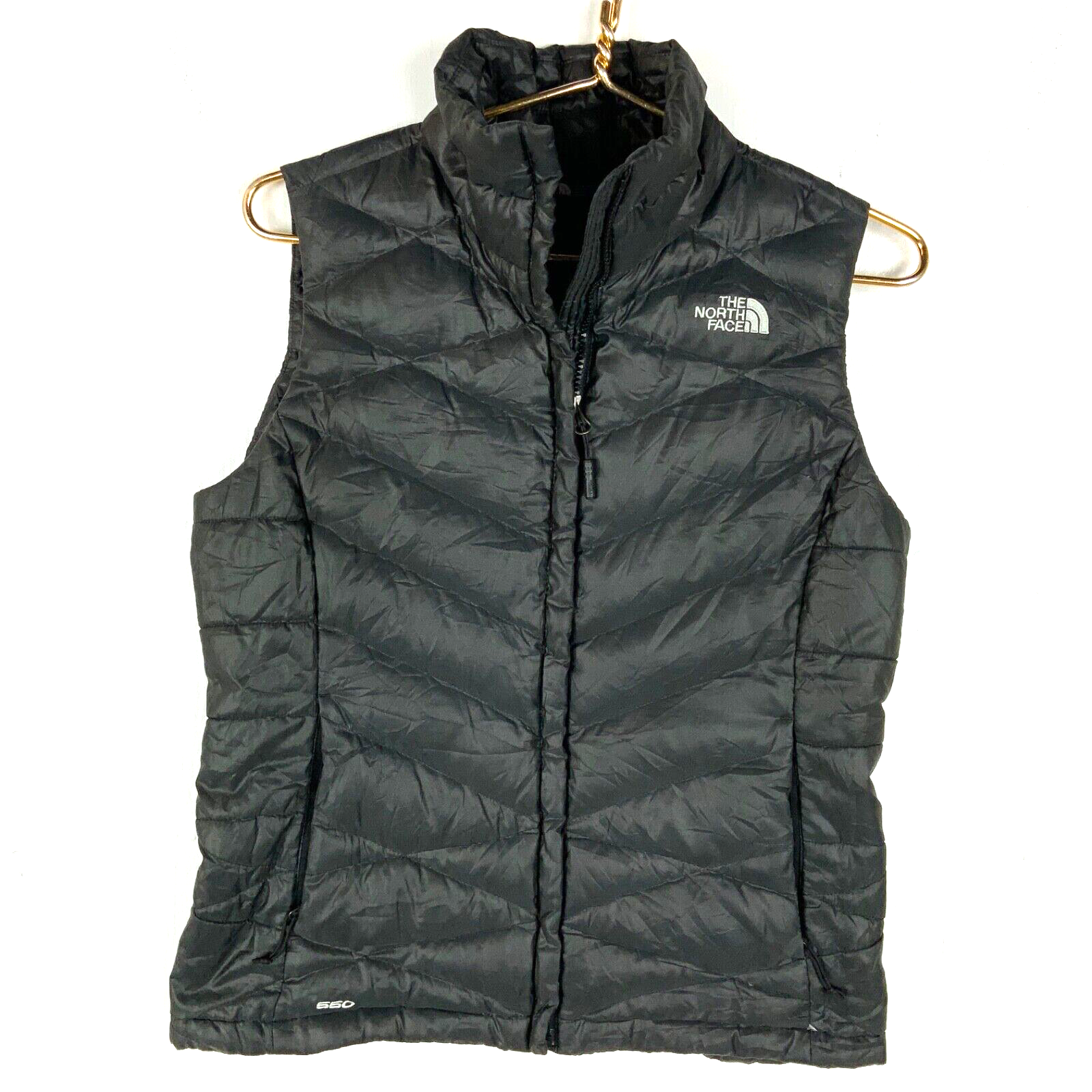 The North Face Women's 550 Down Puffer Vest Size Small Black Full Zip