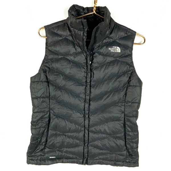 The North Face Women's 550 Down Puffer Vest Size Small Black Full Zip