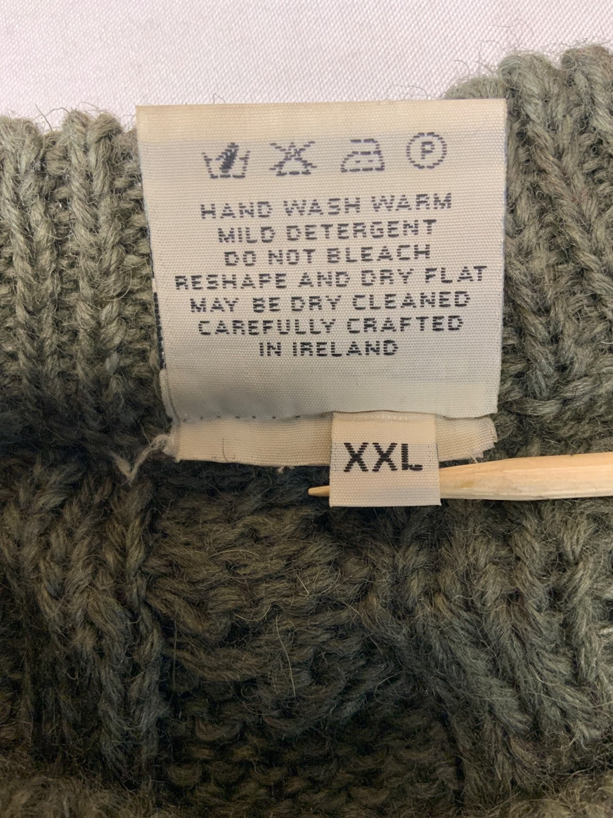 Vintage Murphy Of Ireland Wool Cable Knit Sweater 2XL Green Crewneck