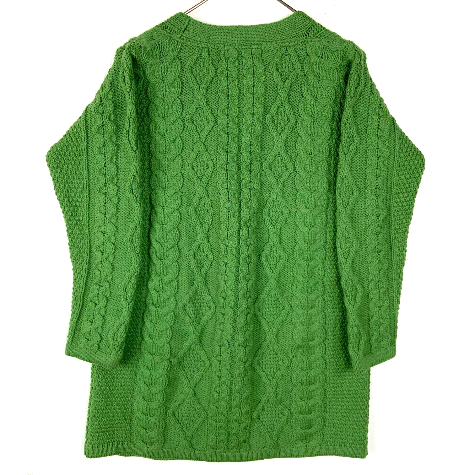 Aran Crafts Cable Knit Wool Sweater Women's Small Cardigan Made Ireland