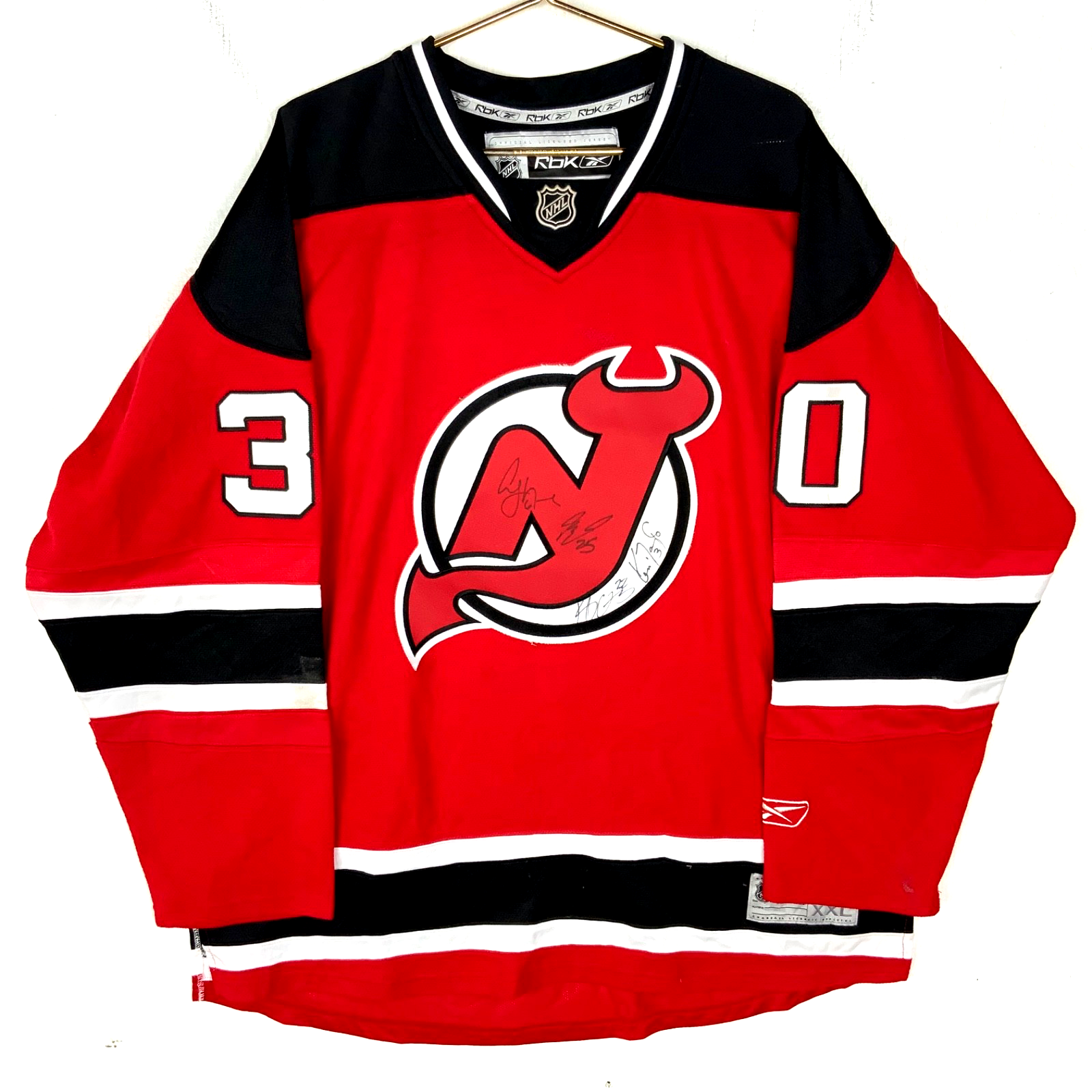 Vintage New Jersey Devils Jersey 2XL Reebok Martin Brodeur Red Nhl Autographed