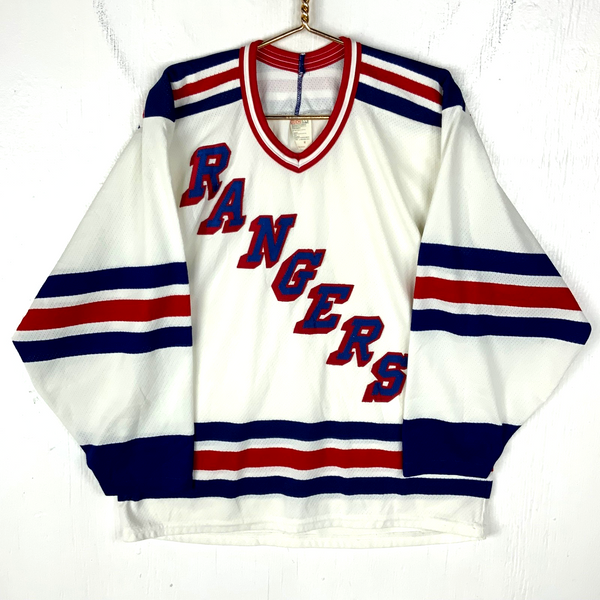 Vintage New York Rangers Jersey Medium Ccm White Nhl
