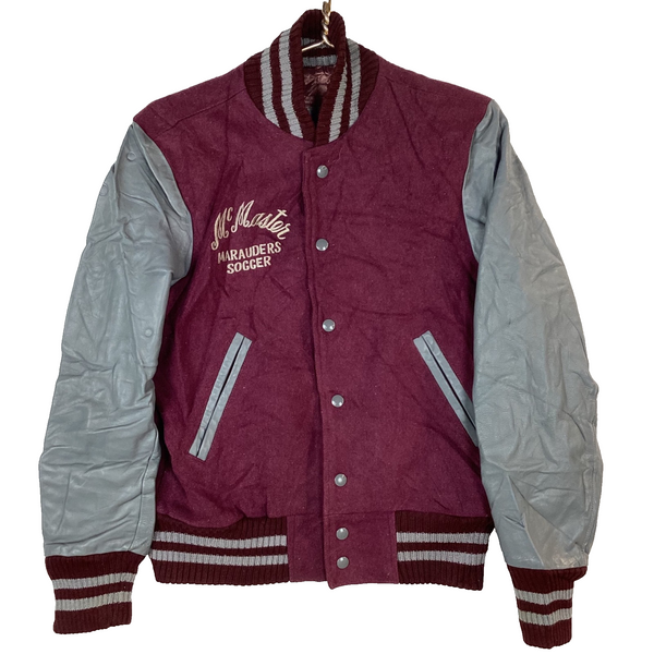 Vintage McMaster Marauders Wool Varsity Jacket Medium Burgundy Canada 60s 70s