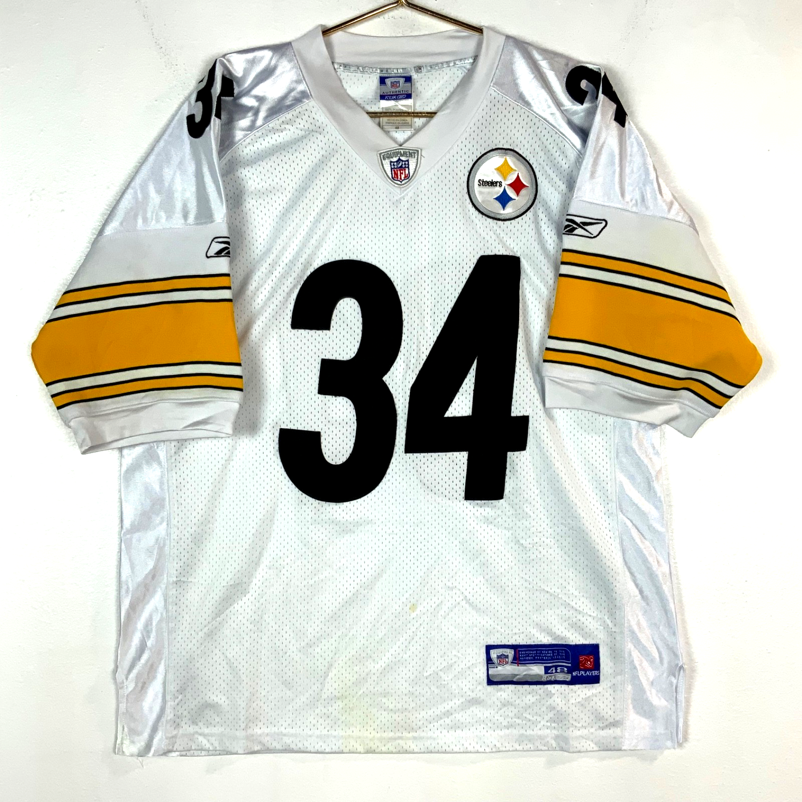 Pittsburgh Steelers Jersey Size 48 Reebok Rashard Mendenhall White Nfl