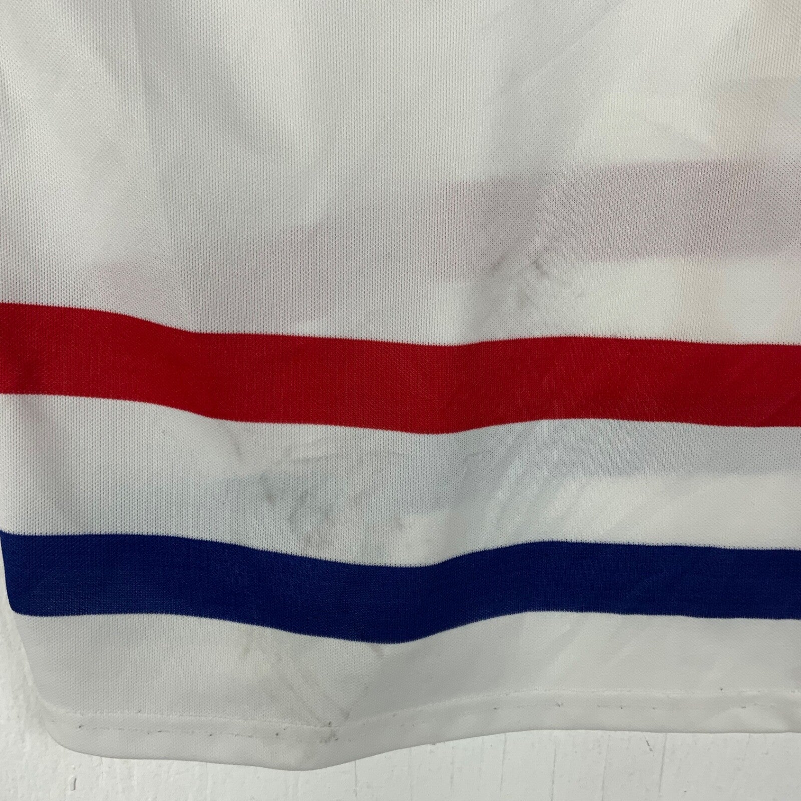 Vintage Navy Hockey Jersey Large Ccm White Made Canada 80s